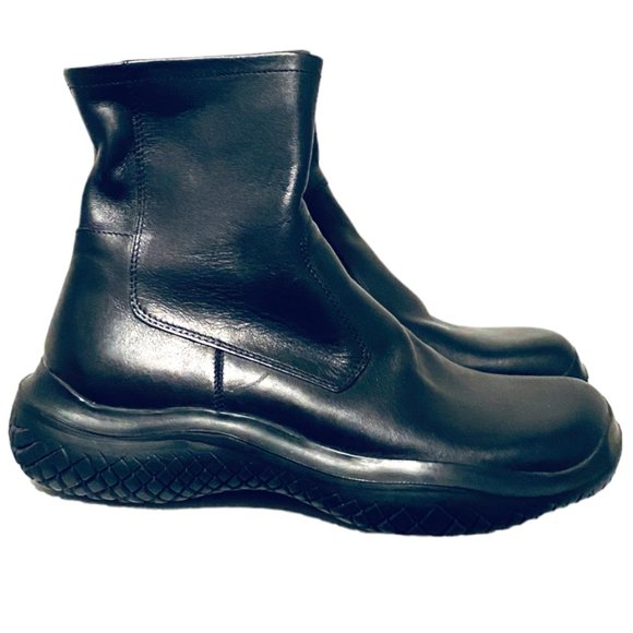 Prada Shoes Prada Leather Ankle Boots With Rubber Sole Poshmark